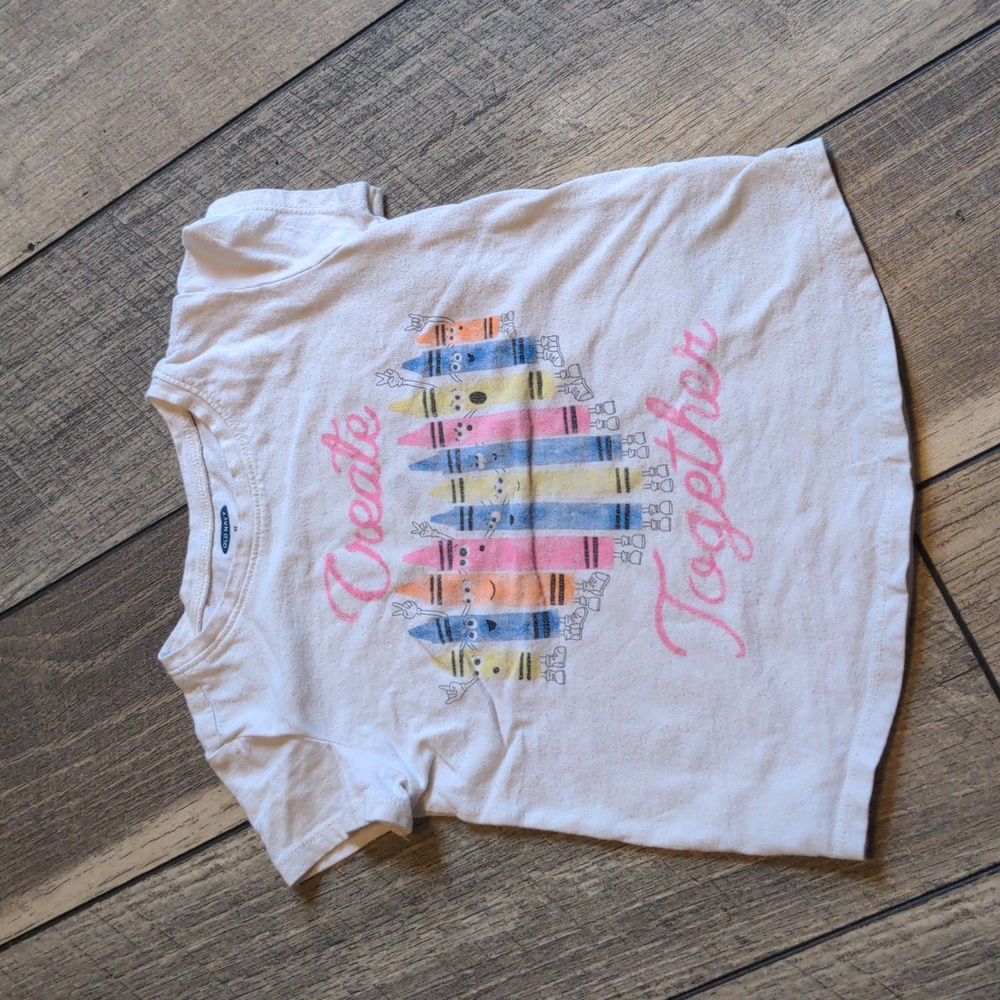 Old Navy Toddler Girl Create Together Crayon Shirt 3T